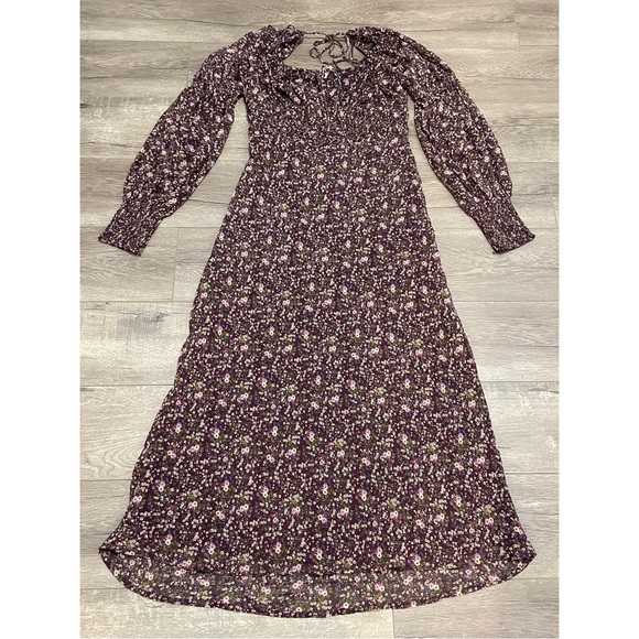 Astr | Dresses | Astr The Label Dominique Floral Long Sleeve Midi Dress  Purple Boho Sz L | Poshmark